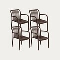 Set 4 scaune pentru terasa/gradina Valoro, Homla, 54.50x58.50x81 cm, plastic, maro