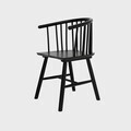 Scaun Ponto, Homla, 54x45x77 cm, lemn de cauciuc, negru