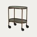 Masuta laterala Oakly, Homla, 60x35x65 cm, MDF/lemn/plastic, maro inchis