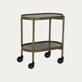 Masuta laterala Oakly, Homla, 60x35x65 cm, MDF/lemn/plastic, maro inchis