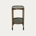 Masuta laterala Oakly, Homla, 60x35x65 cm, MDF/lemn/plastic, maro inchis