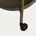 Masuta laterala Oakly, Homla, 60x35x65 cm, MDF/lemn/plastic, maro inchis