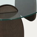 Masuta de cafea Bellare, Homla, 80x39 cm, lemn/sticla, maro inchis