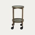 Masuta laterala Oakly, Homla, 35x65 cm, MDF/lemn/plastic, maro inchis