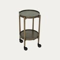 Masuta laterala Oakly, Homla, 35x65 cm, MDF/lemn/plastic, maro inchis