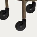 Masuta laterala Oakly, Homla, 35x65 cm, MDF/lemn/plastic, maro inchis