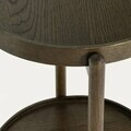 Masuta laterala Oakly, Homla, 35x65 cm, MDF/lemn/plastic, maro inchis