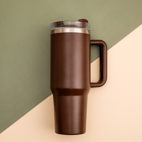 Termos Cocoa, Homla, 1.18 L, 10x27.5 cm, inox/plastic/silicon, maro