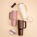 Termos Cocoa, Homla, 1.18 L, 10x27.5 cm, inox/plastic/silicon, crem