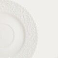 Set 3 cesti cu farfurie Sylia, Homla, 250 ml, portelan, alb