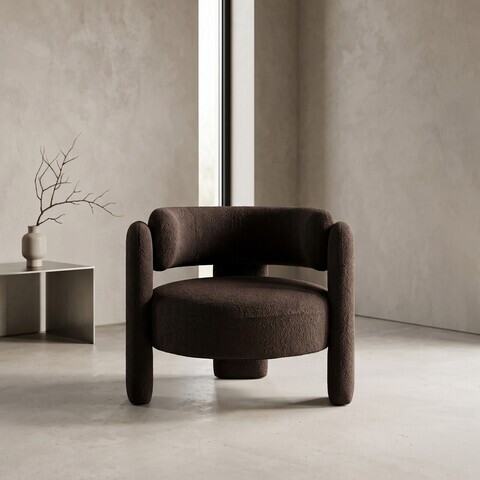 Fotoliu Arviano, Homla, 85x80x70 cm, MDF/poliester, maro inchis
