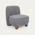 Fotoliu Norello, Homla, 77x66x77 cm, MDF/poliester, gri/maro