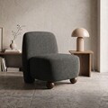 Fotoliu Norello, Homla, 77x66x77 cm, MDF/poliester, gri inchis/maro