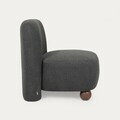 Fotoliu Norello, Homla, 77x66x77 cm, MDF/poliester, gri inchis/maro