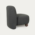 Fotoliu Norello, Homla, 77x66x77 cm, MDF/poliester, gri inchis/maro