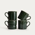 Set 4 cani Kobbi, Homla, 400 ml, 9x10 cm, ceramica, verde