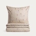 Lenjerie de pat King Size, Rem, Homla, 200x220 cm, 3 piese, microfibra din poliester, bej