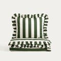 Lenjerie de pat pentru o persoana Tiffany, Homla, 140x200 cm, 2 piese, microfibra din poliester, verde olive/ecru