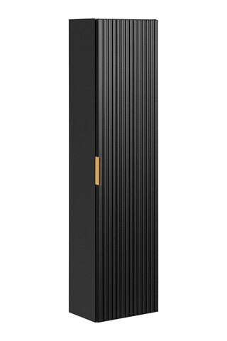 Dulap inalt cu usa, cu fixare pe perete, Adel Black, Comad, 35x25x140 cm, MDF/PAL laminat, negru mat/grafit