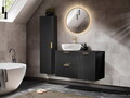 Dulap inalt cu usa, cu fixare pe perete, Adel Black, Comad, 35x25x140 cm, MDF/PAL laminat, negru mat/grafit