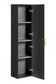 Dulap inalt cu usa, cu fixare pe perete, Adel Black, Comad, 35x25x140 cm, MDF/PAL laminat, negru mat/grafit