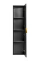 Dulap inalt cu usa, cu fixare pe perete, Adel Black, Comad, 35x25x140 cm, MDF/PAL laminat, negru mat/grafit
