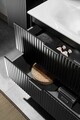 Set mobilier baie, dulap dublu si 2 lavoare, 120 cm Wotan Un 6252, Adel Black, Comad, MDF/PAL laminat, negru mat