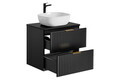Set mobilier baie, dulap cu lavoar, 60 cm Smile, Adel Black, Comad, MDF/PAL laminat, negru mat