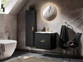 Set dulap de baie cu lavoar si sifon, 60 cm Sky, Adel Black, Comad, MDF/PAL laminat, negru mat