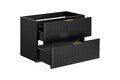 Set dulap de baie cu lavoar si sifon, 80 cm Sky, Adel Black, Comad, MDF/PAL laminat, negru mat