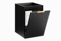 Set mobilier baie, dulap, cos de rufe integrat si lavoar, 140 cm , Adel Black, Comad, MDF/PAL laminat, negru mat/stejar wotan