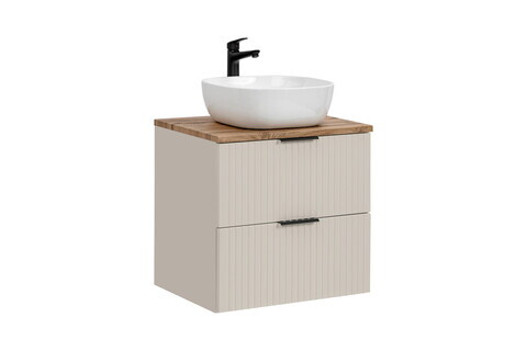 Set mobiler baie, dulap cu lavoar, 60 cm Wotan Smile, Adel Cashmere, Comad, MDF/PAL laminat, casmir mat