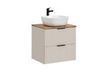 Set mobiler baie, dulap cu lavoar, 60 cm Wotan Smile, Adel Cashmere, Comad, MDF/PAL laminat, casmir mat