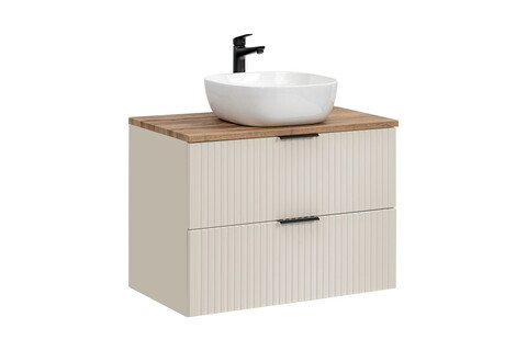 Set mobiler baie, dulap cu lavoar, 80 cm Wotan Smile, Adel Cashmere, Comad, MDF/PAL laminat, casmir mat