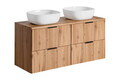 Set mobilier baie, dulap dublu si 2 lavoare, 120 cm Smile, Adel Oak, Comad, MDF/PAL laminat, stejar wotan