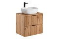 Set mobiler baie, dulap cu lavoar, 60 cm Smile, Adel Oak, Comad, MDF/PAL laminat, stejar wotan
