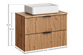 Set mobiler baie, dulap cu lavoar, 80 cm Wotan, Adel Oak, Comad, MDF/PAL laminat, stejar wotan