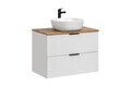 Set mobiler baie, dulap cu lavoar, 80 cm, Adel White, Comad, MDF/PAL laminat, alb mat