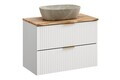 Set mobiler baie, dulap cu lavoar, 80 cm Wotan Anna, Adel White, Comad, MDF/PAL laminat, alb mat