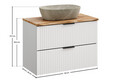 Set mobiler baie, dulap cu lavoar, 80 cm Wotan Anna, Adel White, Comad, MDF/PAL laminat, alb mat
