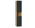 Dulap inalt cu usi, cu fixare pe perete, Aruba Cosmos, Comad, 35x32x170 cm, MDF/PAL laminat, gri/stejar craft gold