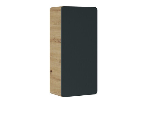 Dulapior cu 1 usa, cu fixare pe perete , Aruba Cosmos, Comad, 35x22x75 cm, MDF/PAL laminat, gri/stejar craft gold