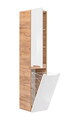 Dulap inalt cu cos de rufe integrat, cu fixare pe perete, Aruba White, Comad, 35x35x170 cm, MDF/PAL laminat, alb lucios/stejar craft gold