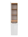Dulap inalt cu cos de rufe integrat, cu fixare pe perete, Aruba White, Comad, 35x35x170 cm, MDF/PAL laminat, alb lucios/stejar craft gold