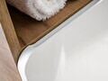 Dulap inalt cu usi, cu fixare pe perete, Aruba White, Comad, 25x39x170 cm, MDF/PAL laminat, alb lucios/stejar craft gold