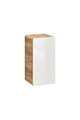 Dulapior cu 1 usa, cu fixare pe perete , Aruba White, Comad, 35x32x68 cm, MDF/PAL laminat, alb lucios/stejar craft gold