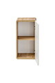 Dulapior cu 1 usa, cu fixare pe perete , Aruba White, Comad, 35x32x68 cm, MDF/PAL laminat, alb lucios/stejar craft gold