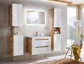 Dulapior cu 1 usa, cu fixare pe perete , Aruba White, Comad, 35x32x68 cm, MDF/PAL laminat, alb lucios/stejar craft gold
