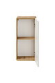 Dulapior cu 1 usa, cu fixare pe perete , Aruba White, Comad, 35x22x75 cm, MDF/PAL laminat, alb lucios/stejar craft gold