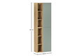 Set mobilier baie, dulap inalt cu usi si rafturi, 2SP 2UR, Aster Green, Comad, PAL laminat, verde mat/stejar cremona